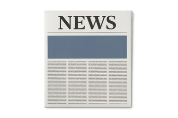 Newspaper with news headline template on transparent background