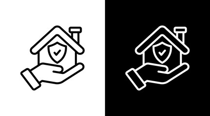 House Insurance With Icon Set Design