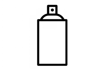 Spray can outline icon representing aerosol container for graffiti art, painting, and cleaning products on transparent background