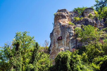 Rock-hewn monastery cell in the cliffs of Ivanovo