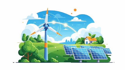 Sustainable And Green Energy stock illustration