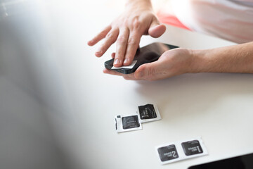 The process of replacing a protective glass on a smartphone