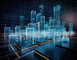 Abstract 3D Big Data Visualization and Analytics Graphs