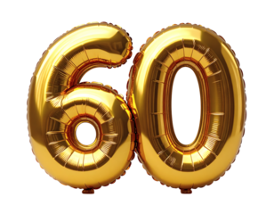 Celebrate milestone anniversaries and big birthdays with dazzling golden number 60 balloons!