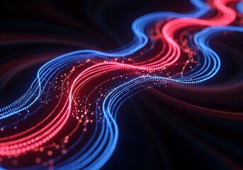 Abstract glowing network lines convey digital connectivity concept