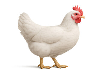 Fototapeta premium White chicken standing isolated on transparent background