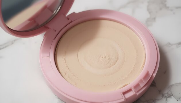 Elegant face powder in a stylish pink compact for flawless makeup looks and radiant skin, perfect for beauty bloggers and cosmetic brands
