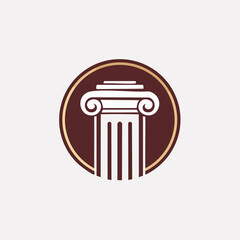 Elegant classical column logo design for law firm or legal services firm promotion