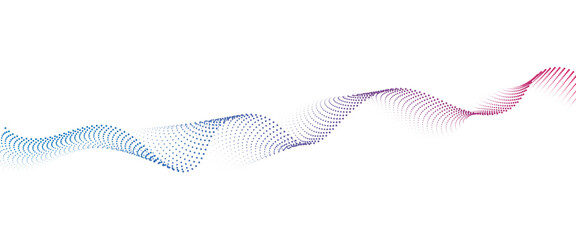Flowing Dot Wave halftone gradient pattern on transparent background	

