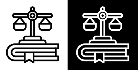 Obraz premium Law Icon Set White Style Collection