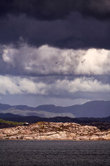 Small Lighthouse on Rocky Norwegian Coast