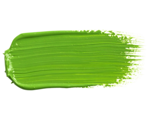 Vivid green paint smear with visible brushstroke texture