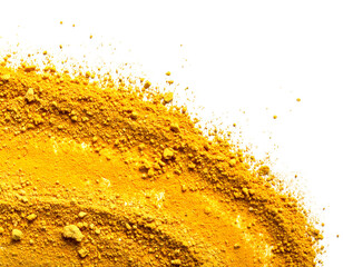 Yellow powder pile against dark background