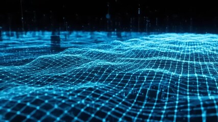 Abstract blue digital network, data visualization, and technological background - Powered by Adobe