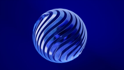 Abstract dispersion glass sphere on black background. Crystal ball. 3d rendering