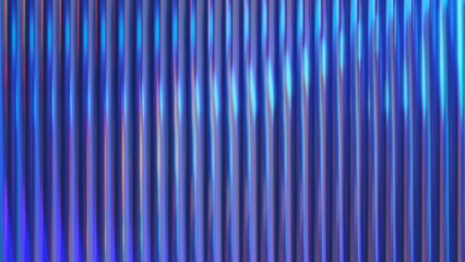 Corrugated glass texture. Neon blurry ribbed texture. Abstract 3d render.