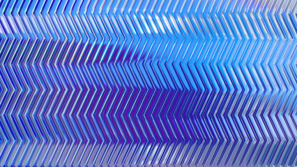 Abstract background with 3d crystal glass zigzag texture. 3d rendering of realistic glass with refraction and dispersion