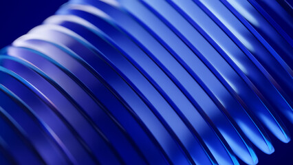 Abstract 3d background wallpaper with shifted glass shapes. Dark blue futuristic illustration