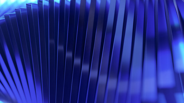 Abstract 3d background wallpaper with shifted glass shapes. Dark blue futuristic illustration