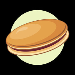 Dorayaki logo vector illustration template. Simple design