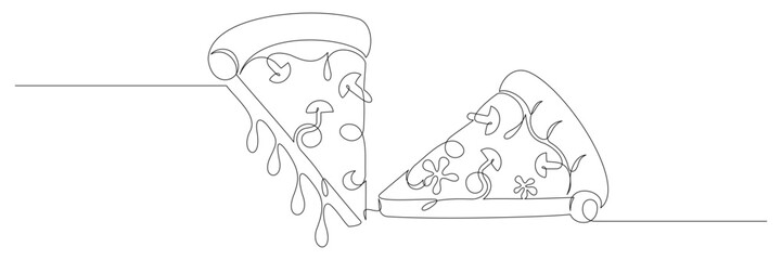 line art style of pizza food vector.eps