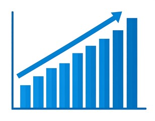 Rising Bar Graph with Arrow - Business Growth and Success.