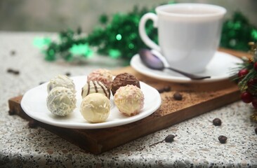 cup of coffee with candies