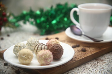 coffee and chocolate candies