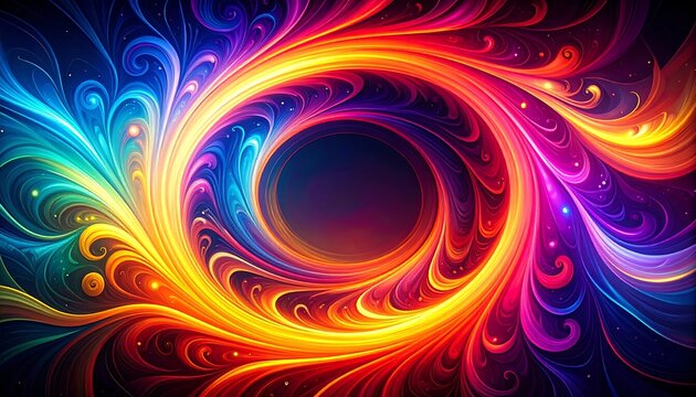 Vibrant swirling abstract design - Powered by Adobe