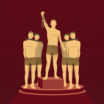 Golden historical slavery memorial statue illustration symbolizing heritage, justice, and remembrance