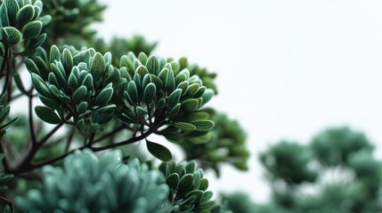 Fototapeta premium Artistic depiction of a lush plant with dense foliage against bright backdrop