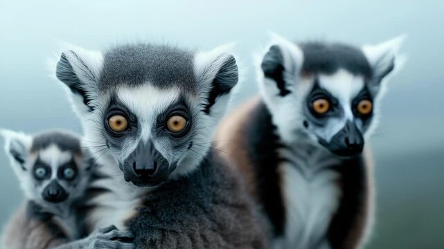 Lemur Family Portrait: Capturing the endearing gaze of a lemur family, these primates showcase their distinctive markings and expressive eyes.