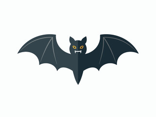 Black Bat Icon on White Background