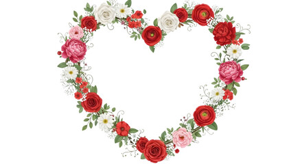 Heart-shaped floral frame png for romantic occasions and celebrations