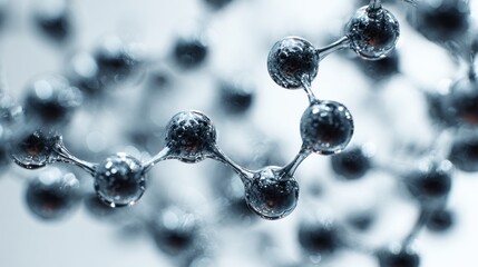 Detailed Molecule Structure with Metallic Spheres and connecting Rods