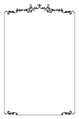 Elegant Black Floral Arch Frame for Certificate or Document. 148