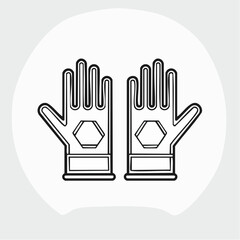 Obraz premium A pair of protective work gloves, depicted in a simple, clean, and modern black and white outline, ready for various manual tasks.