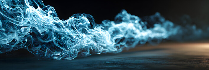 Ray of blue light tracing the movement.