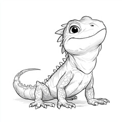 hand drawn sketch of a iguana