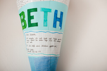 School cone Beth handmade gift