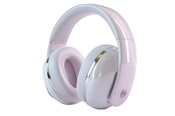 Headphones on a transparent background showing modern design and simple color
