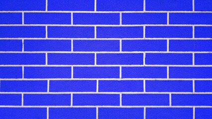 Blue regular brick wall texture background.