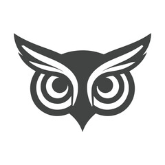 Modern Round Owl Symbol Representing Vision and Clear Thinking