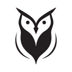 Rounded Minimal Owl Logo Showing Friendly Intelligent Character