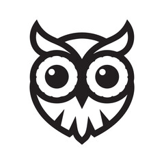 Monoline Owl Logo Showing Symmetric Beauty and Thoughtful Insight