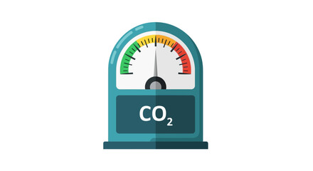 Carbon dioxide emissions gauge symbolizing environmental monitoring and analysis indicators, air