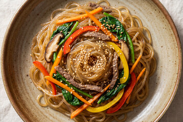 Traditional Korean dish japchae
