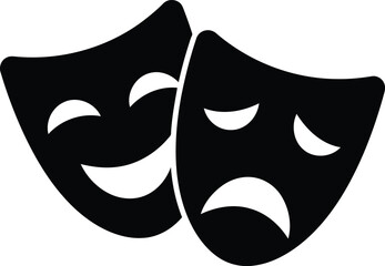 Iconic theater masks representing comedy and tragedy emotions and performance symbols vector