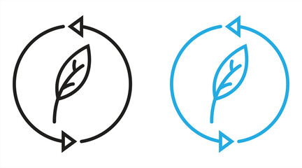 leaf and circular arrow icon, vector illustration
