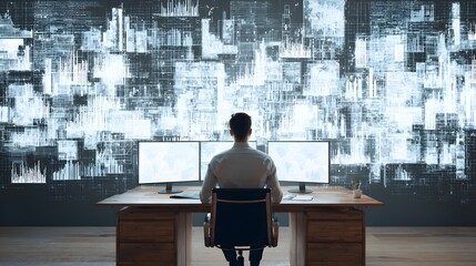 businessman working analyst monitoring digital dashboard